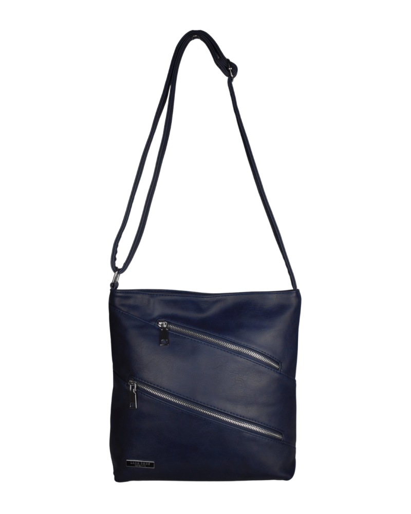 TAMARA dámska crossbody koženková kabelka Tmavomodrá