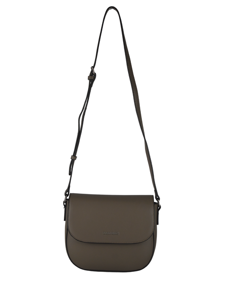 Lara Bags PAOLA dámska crossbody koženková kabelka tmavá taupe