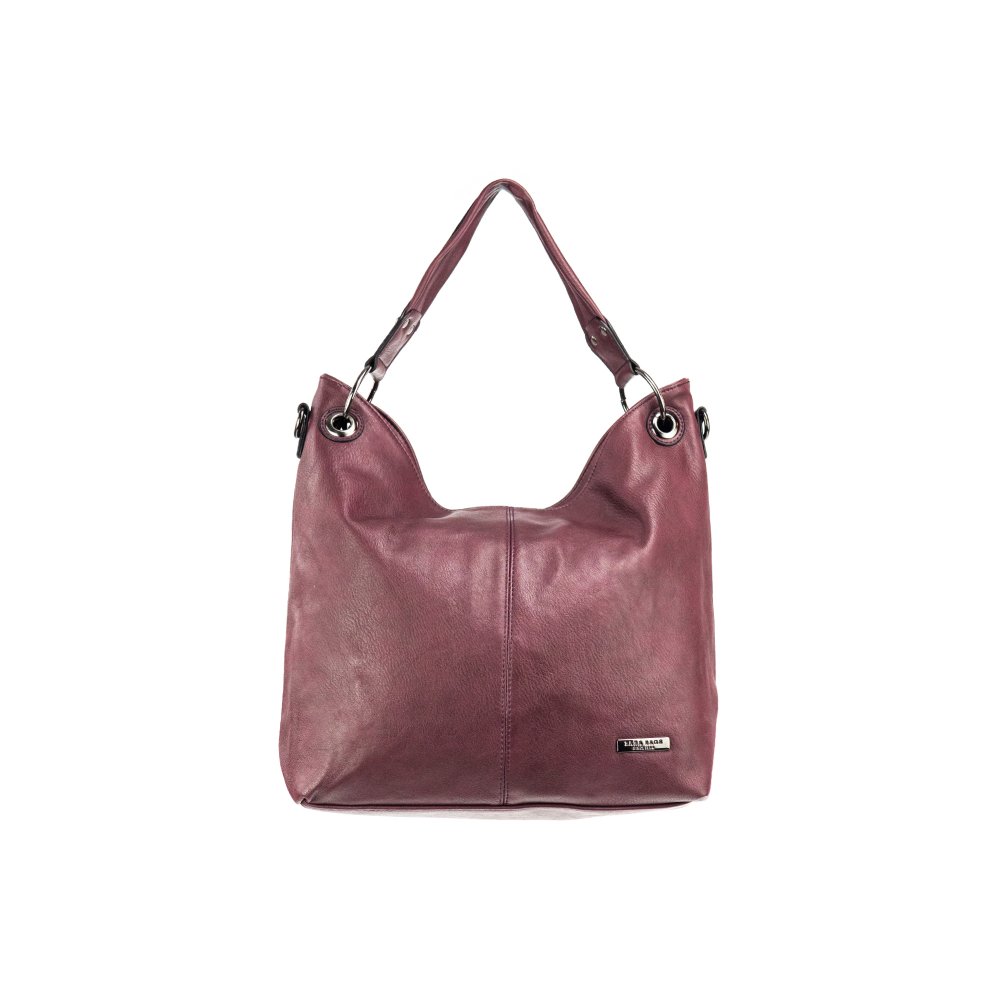 Lara Bags AMY dámska koženková kabelka tmavofialová