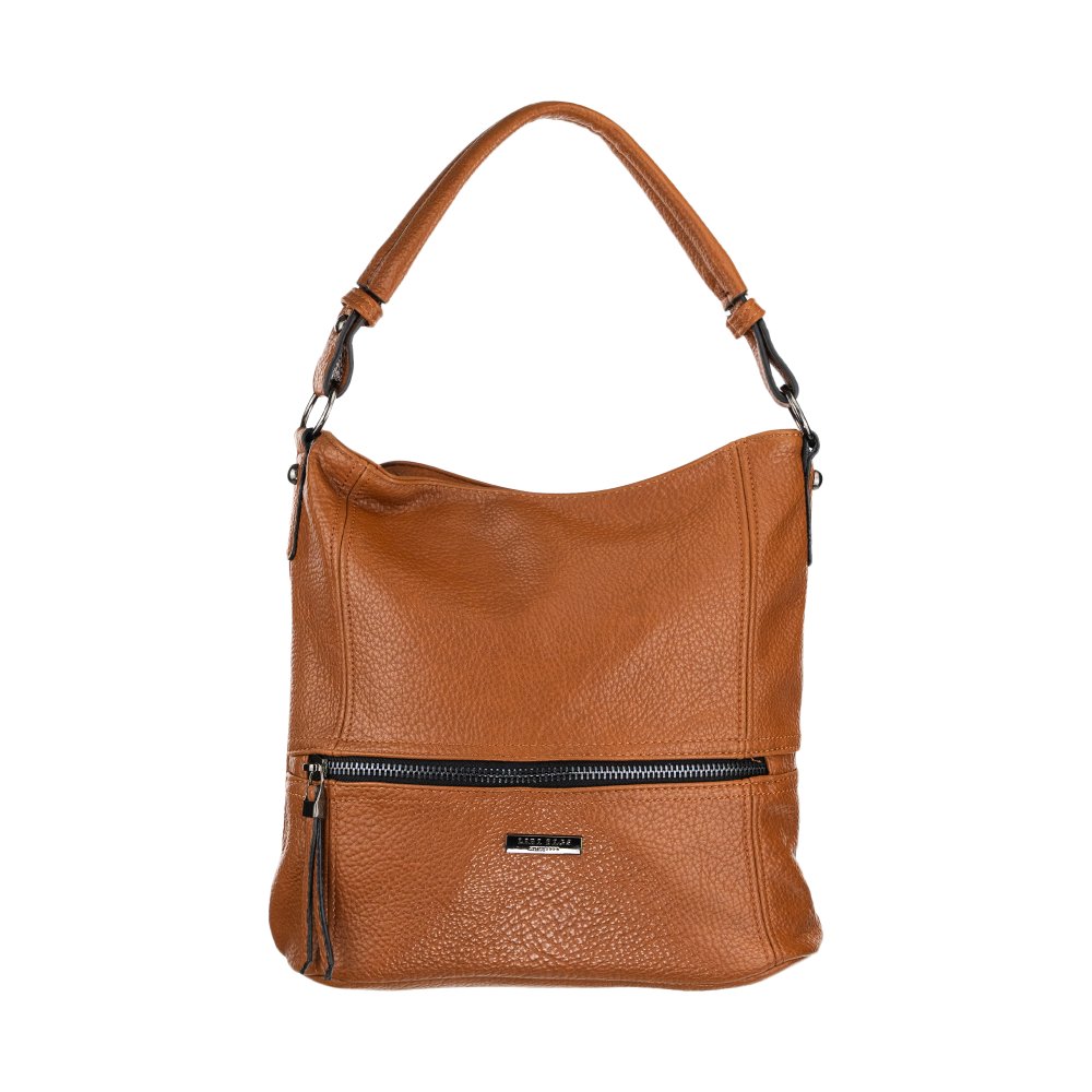 LIZETTE dámska koženková kabelka Svetlohnedá