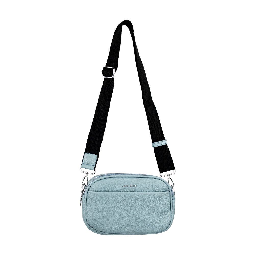 KAROLINA dámska crossbody koženková kabelka Svetlomodrá