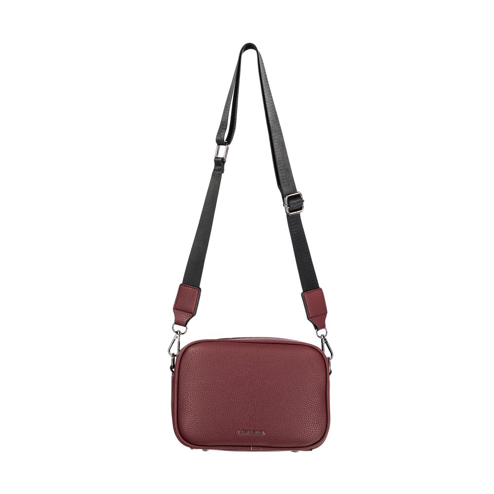 LILY dámska crossbody koženková kabelka Bordová