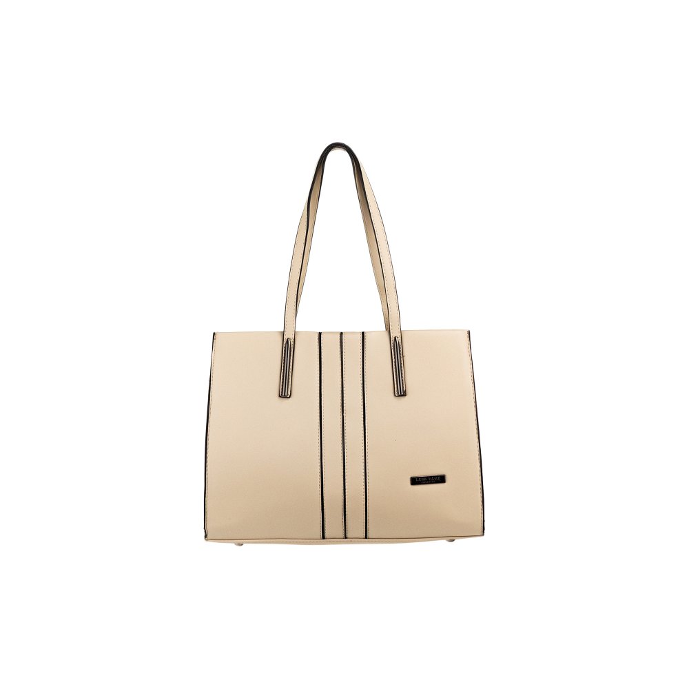 Lara Bags DAISY dámska koženková kabelka Béžová