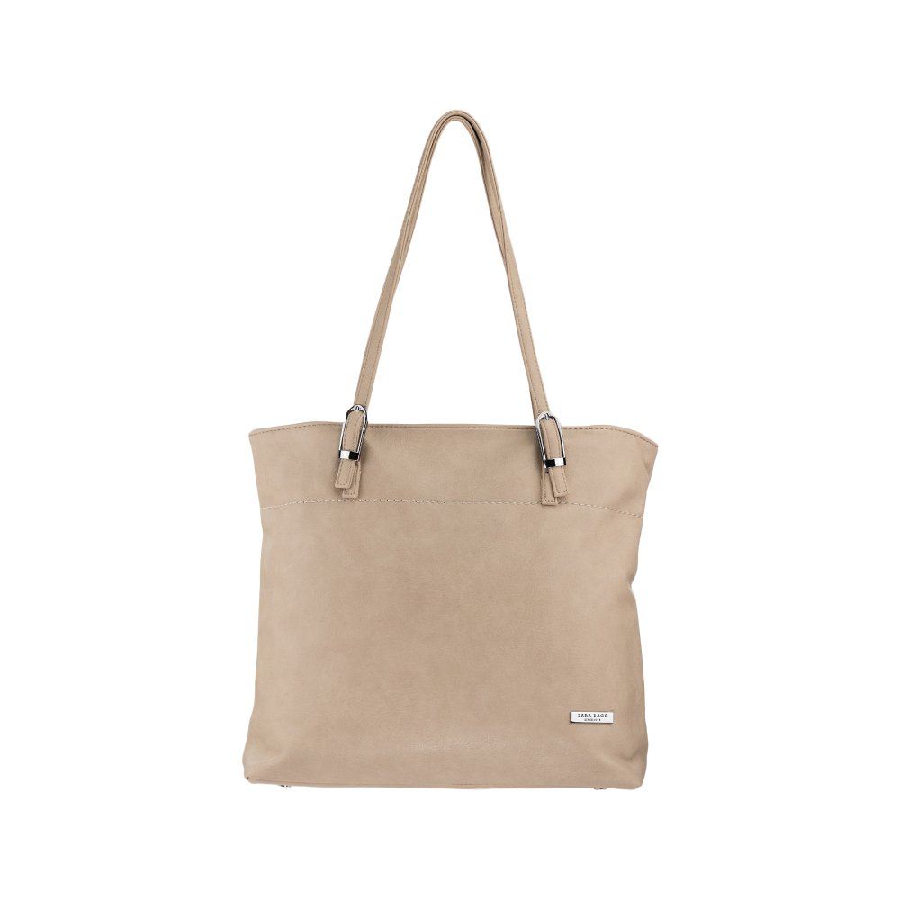 ELLA dámska koženková kabelka tmavo béžová