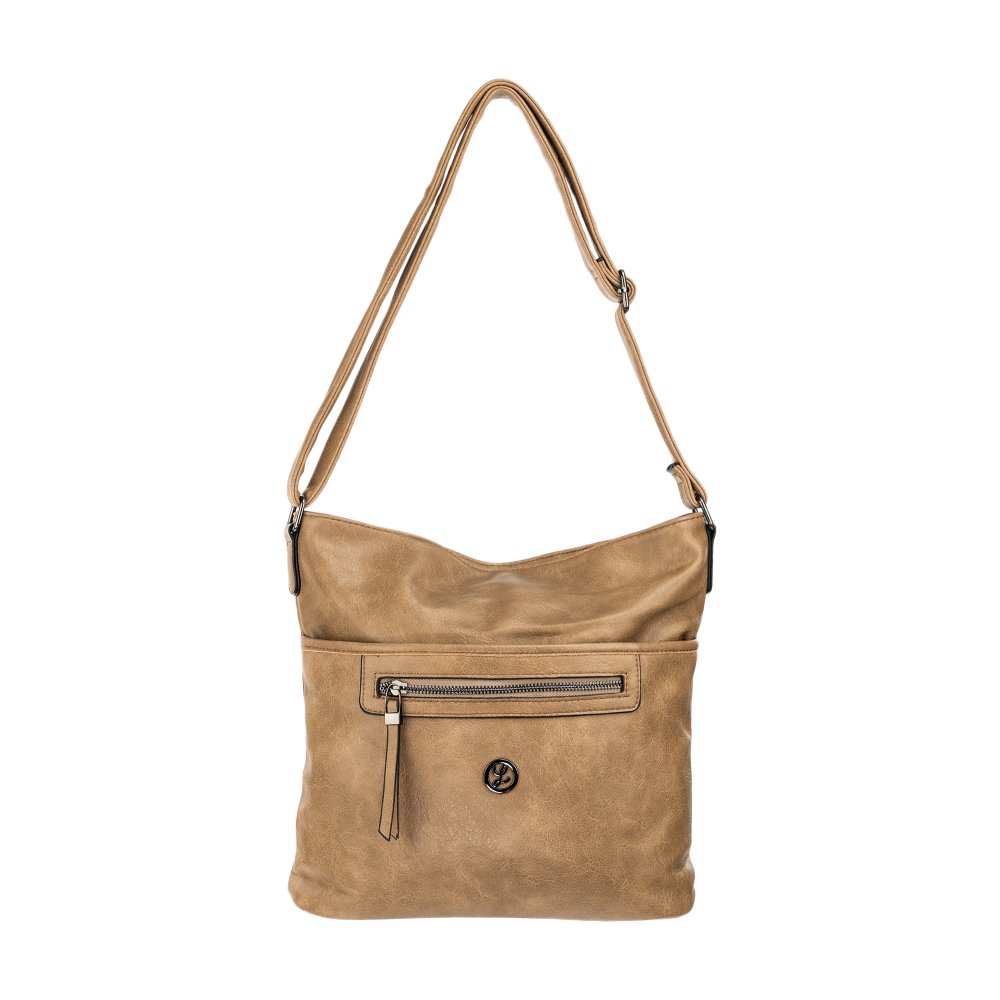 ADRIA dámska crossbody koženková kabelka taupe