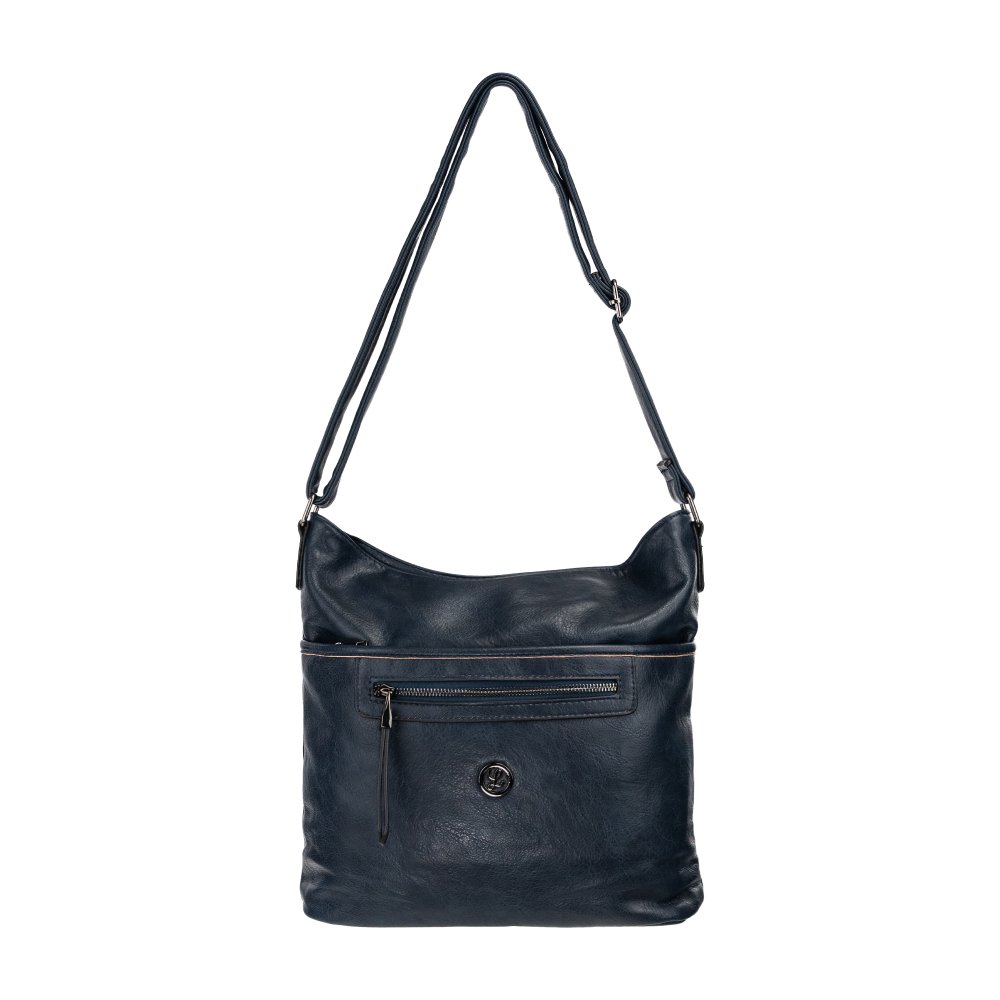 ADRIA dámska crossbody koženková kabelka Tmavomodrá