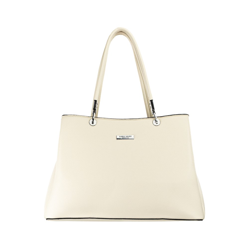 KORA dámska koženková kabelka svetlo béžová