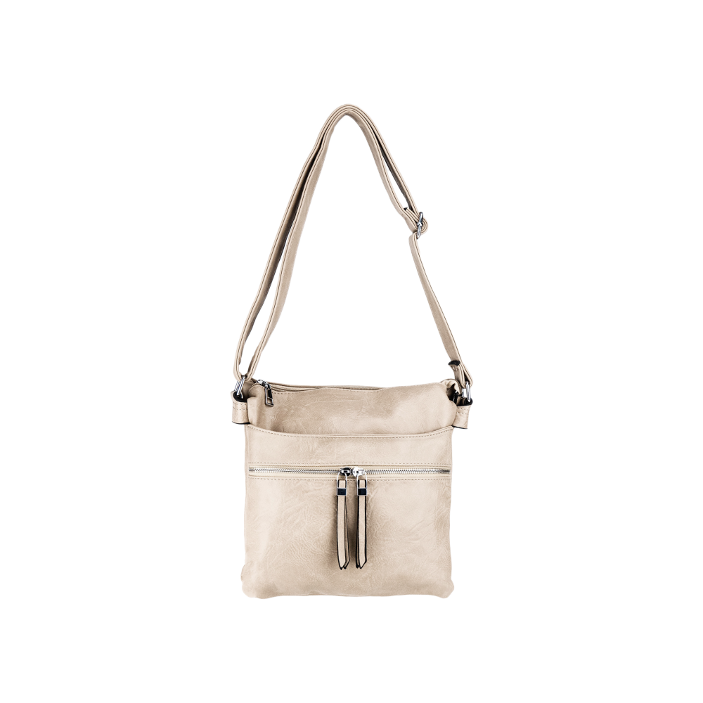 SANDRA dámska crossbody koženková kabelka Béžová