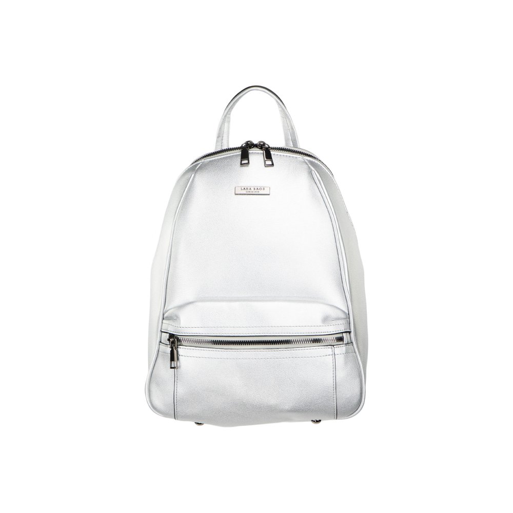 ALEXA dámsky koženkový batoh svetlo strieborná