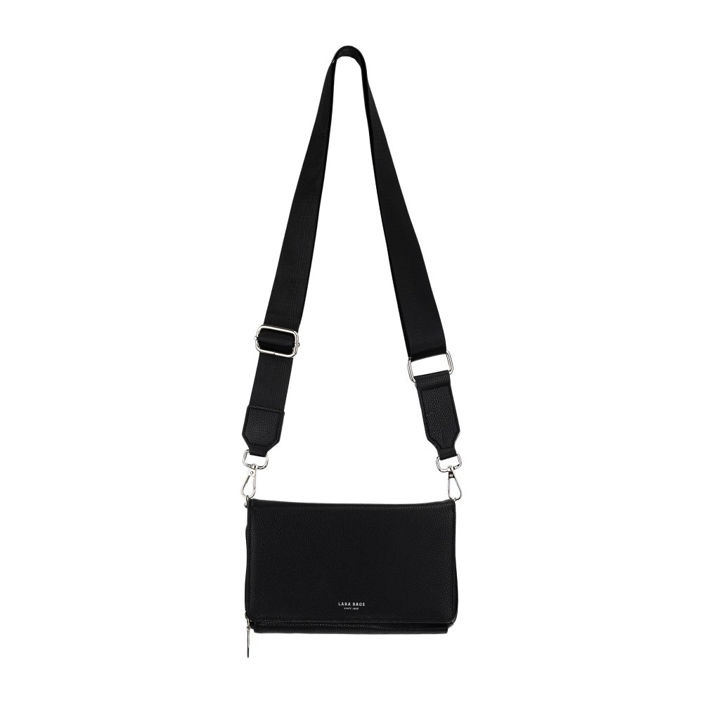 Dámska crossbody koženková kabelka Čierna