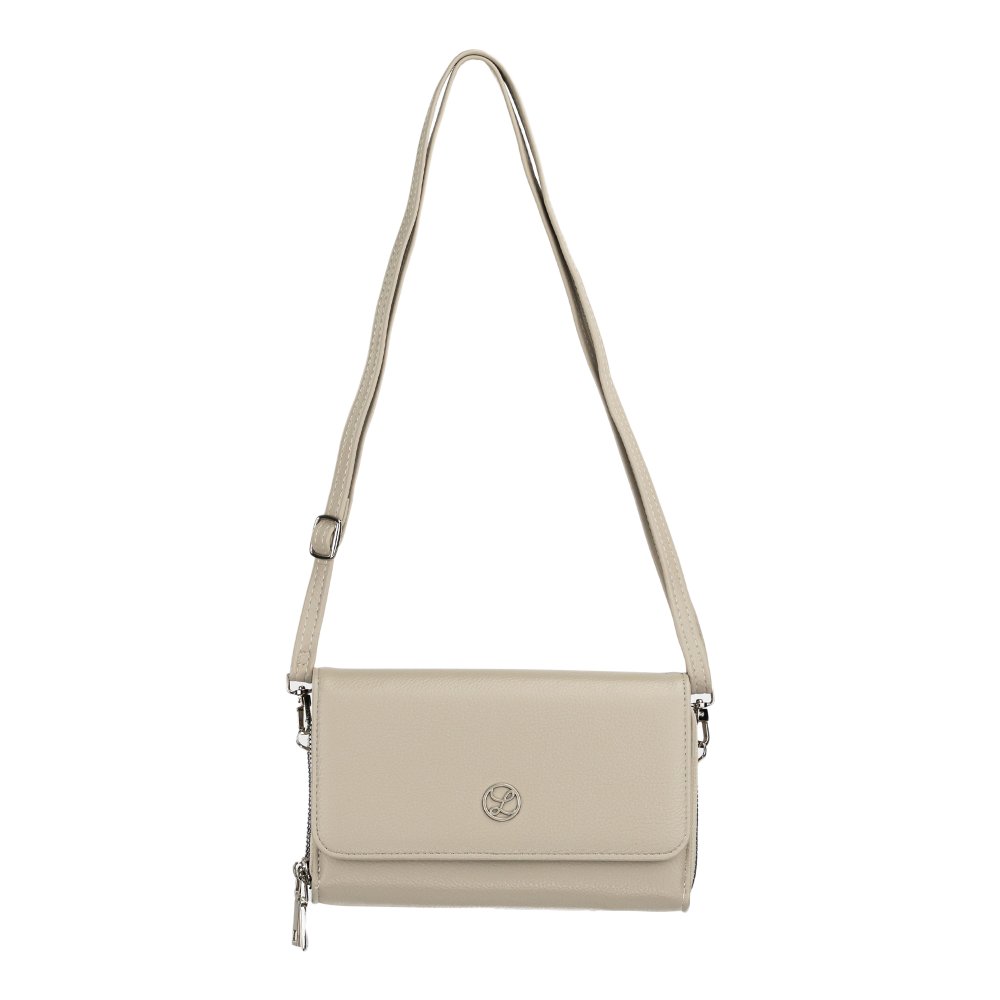 Dámska crossbody koženková kabelka taupe
