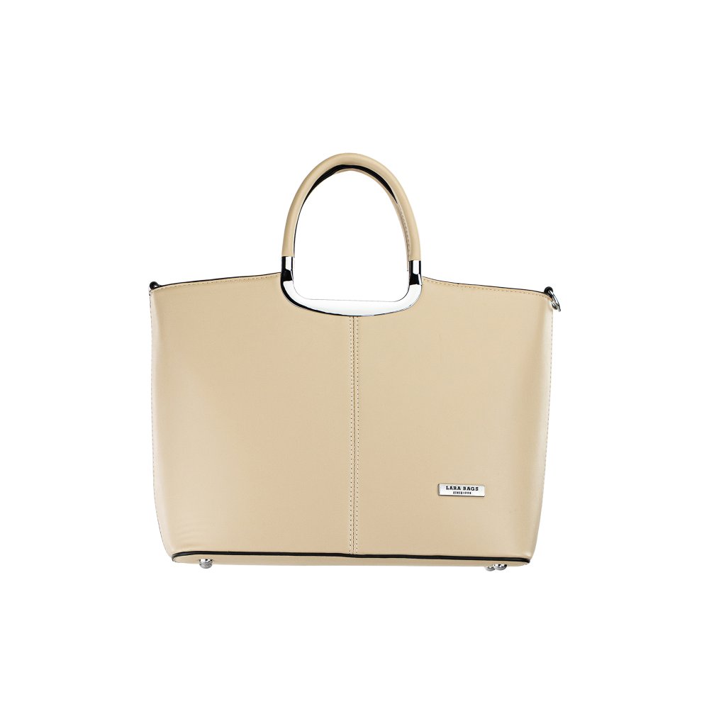 Lara Bags ABBY dámska koženková kabelka taupe