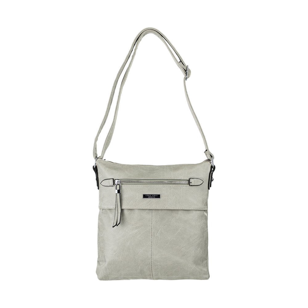 Lara Bags TERESSA dámska crossbody koženková kabelka Sivá