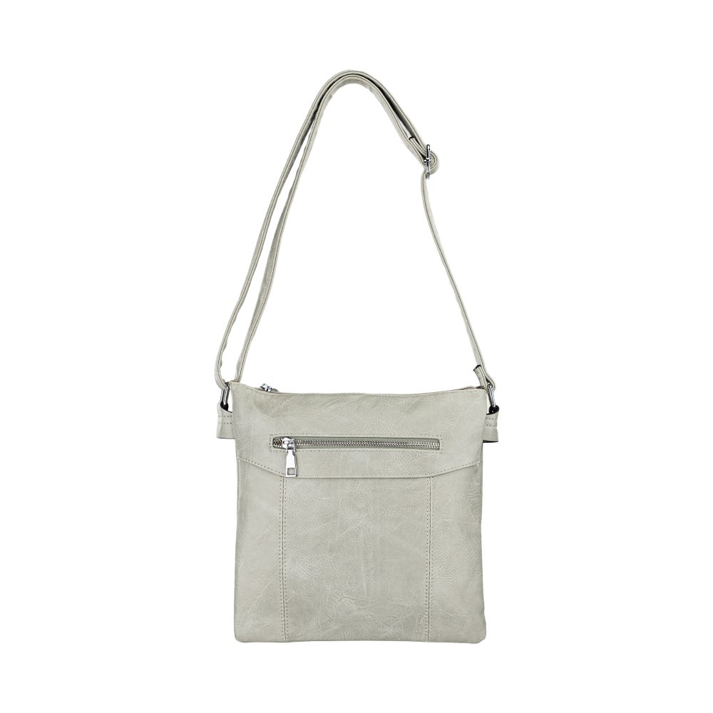 ANGELA dámska crossbody koženková kabelka Sivá