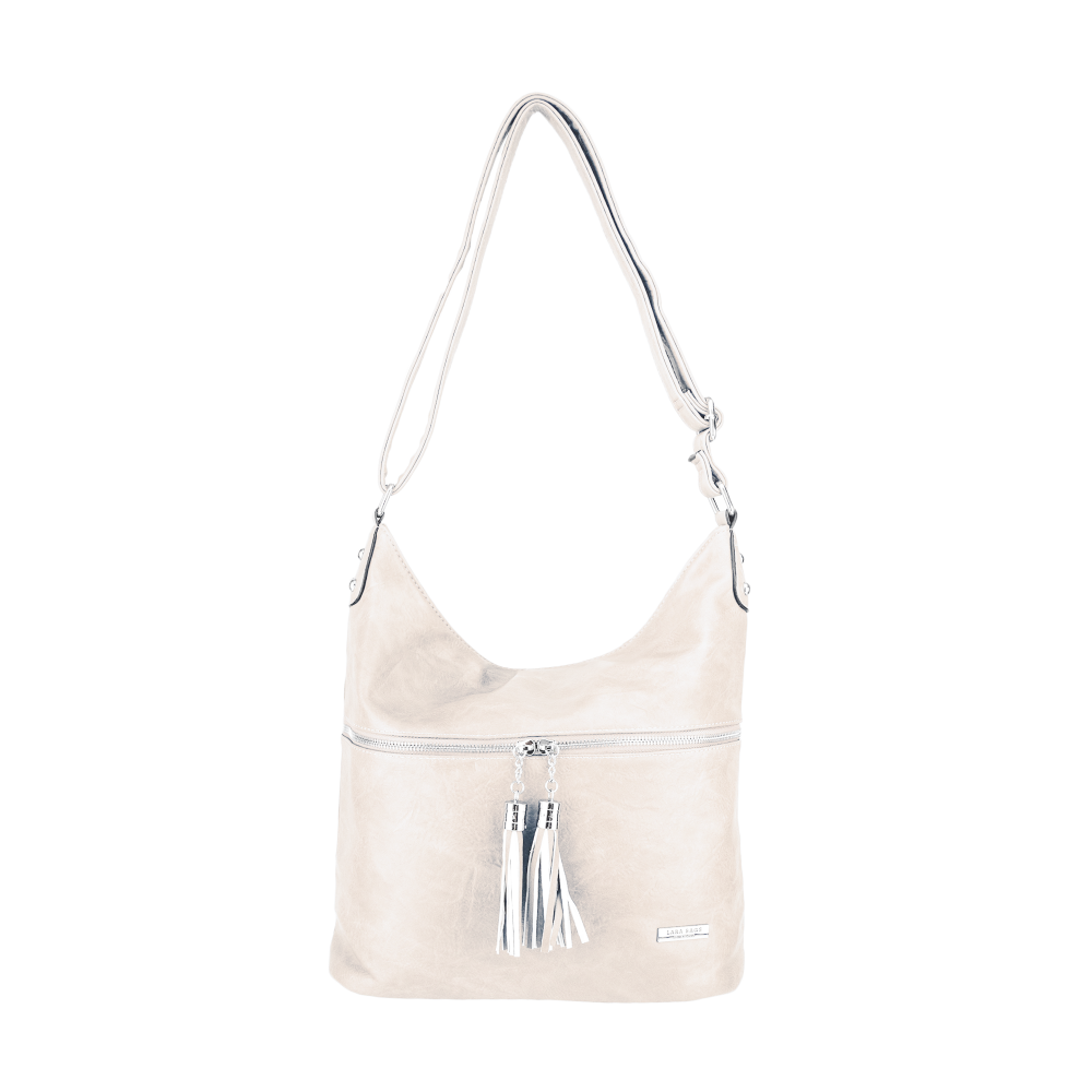 ZOE dámska crossbody koženková kabelka Béžová