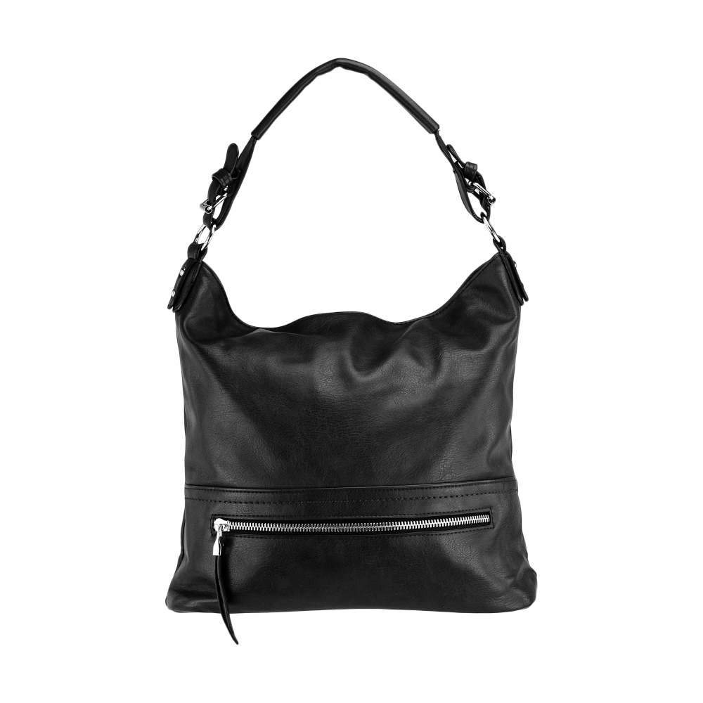 Lara Bags RUBY dámska koženková kabelka Čierna