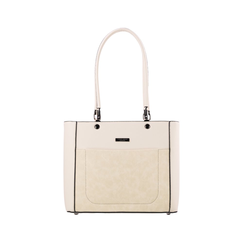 CARMEN dámska koženková kabelka tmavo béžová