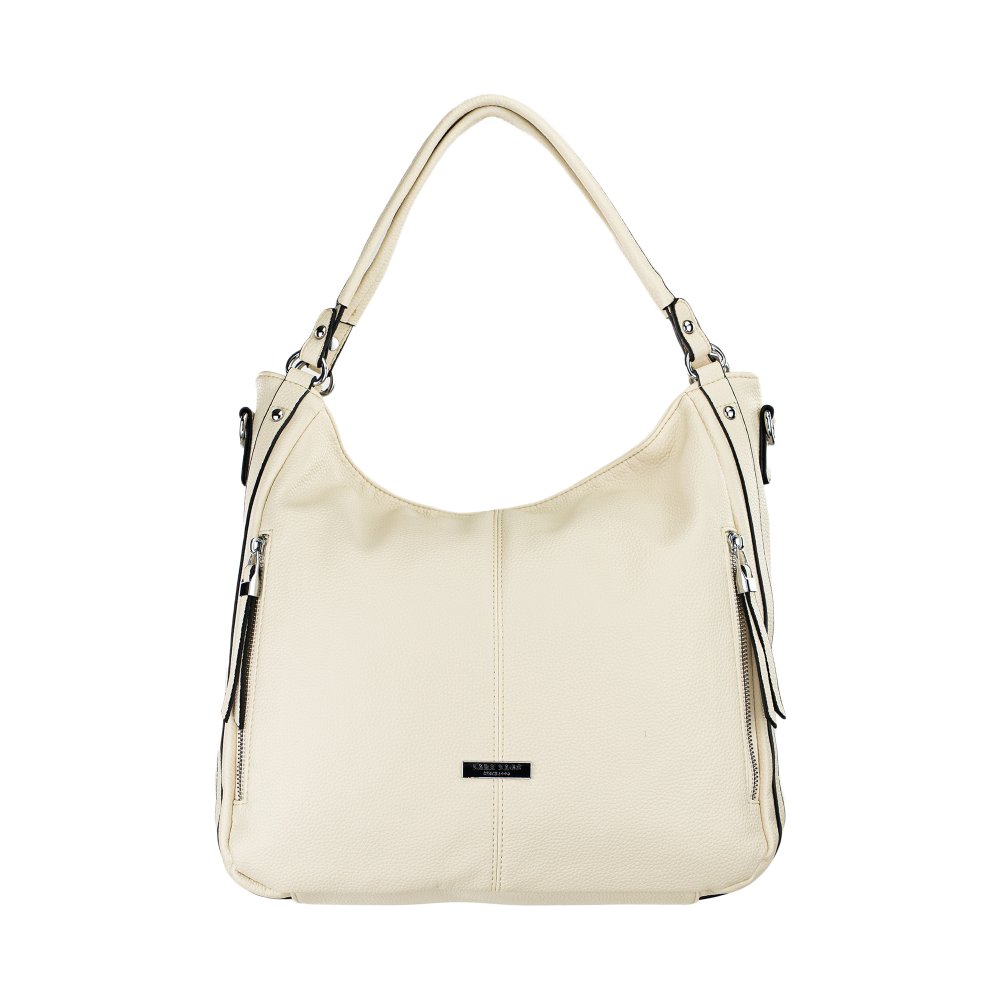 SASHA koženková kabelka svetlo béžová