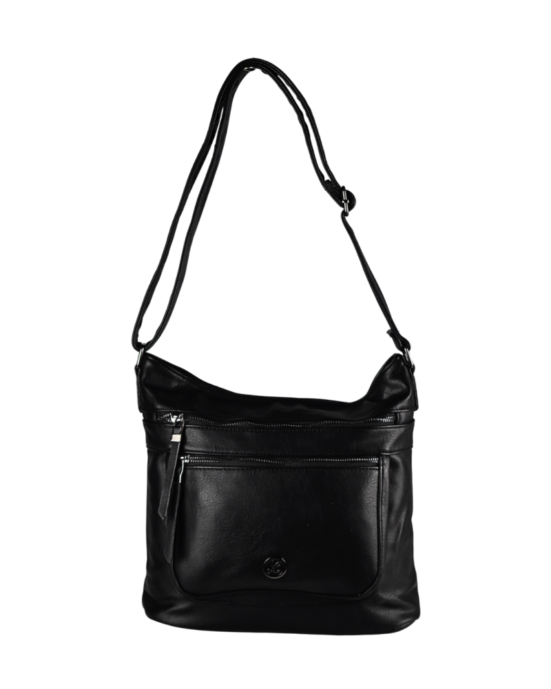 CATIA dámska crossbody koženková kabelka Čierna