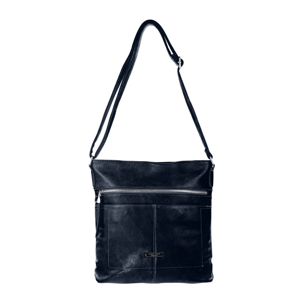 KIARA dámska crossbody koženková kabelka Modrá