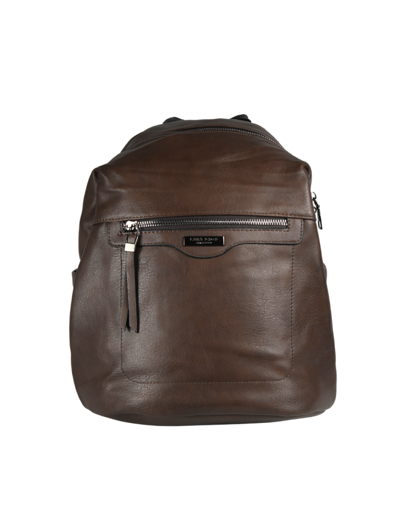 RIA dámsky koženkový batoh Tmavohnedá