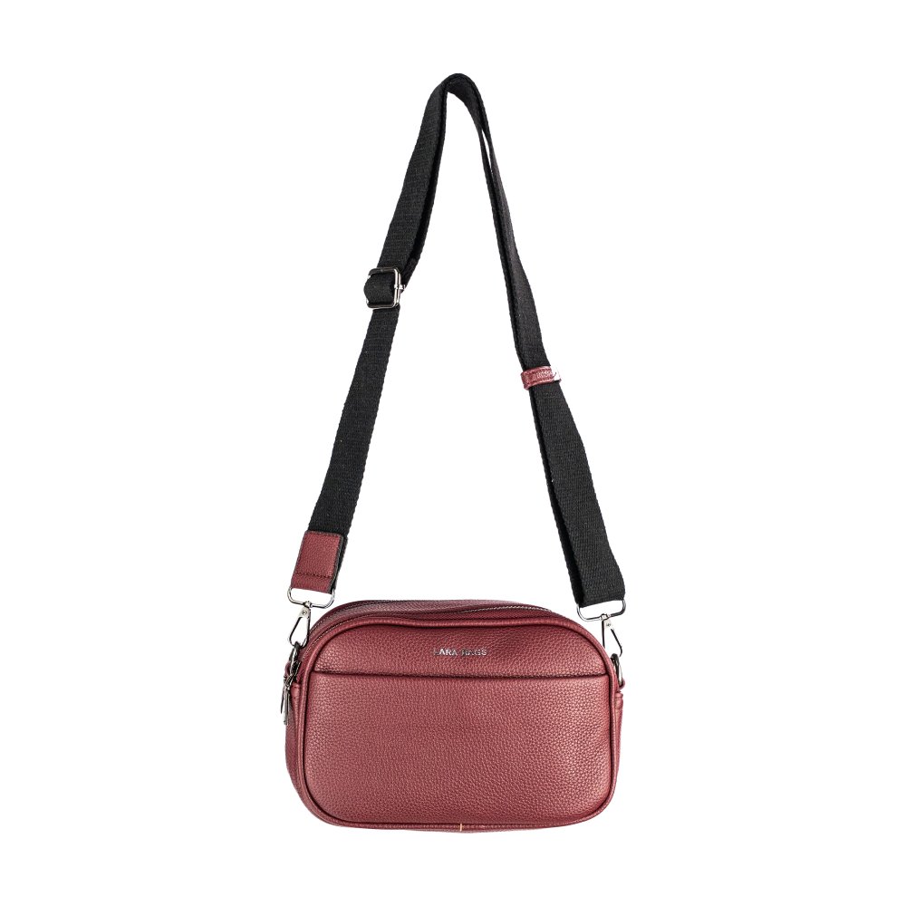 KAROLINA dámska crossbody koženková kabelka Bordová