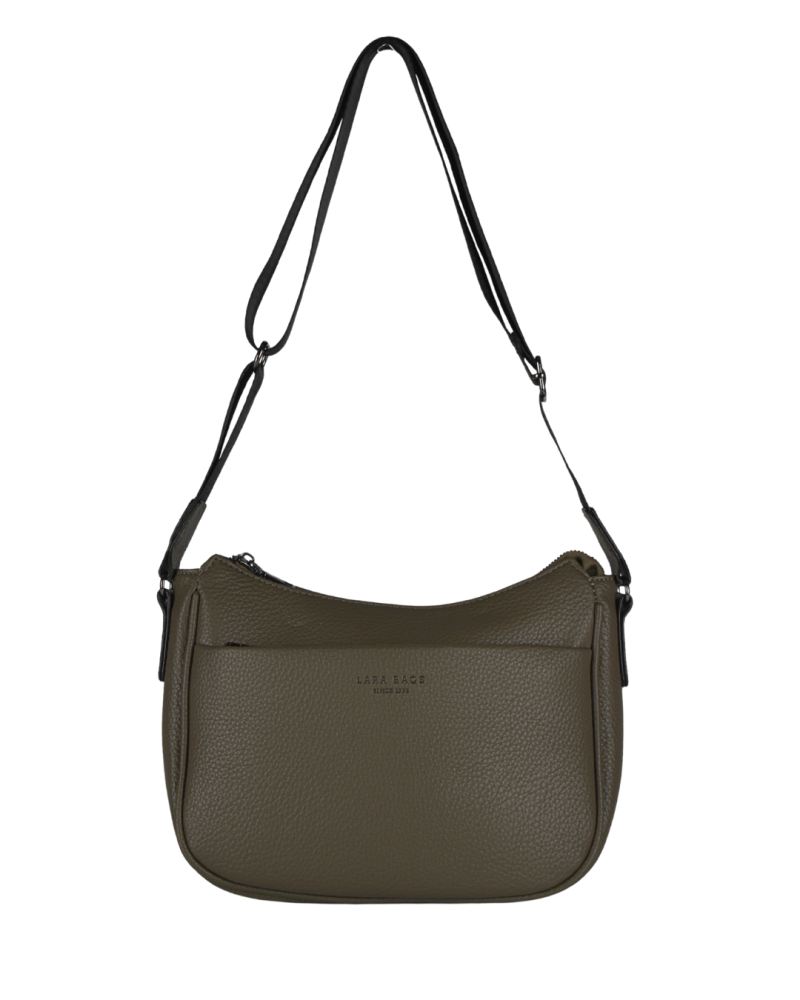 VIKTÓRIA dámska crossbody koženková kabelka Tmavosivá