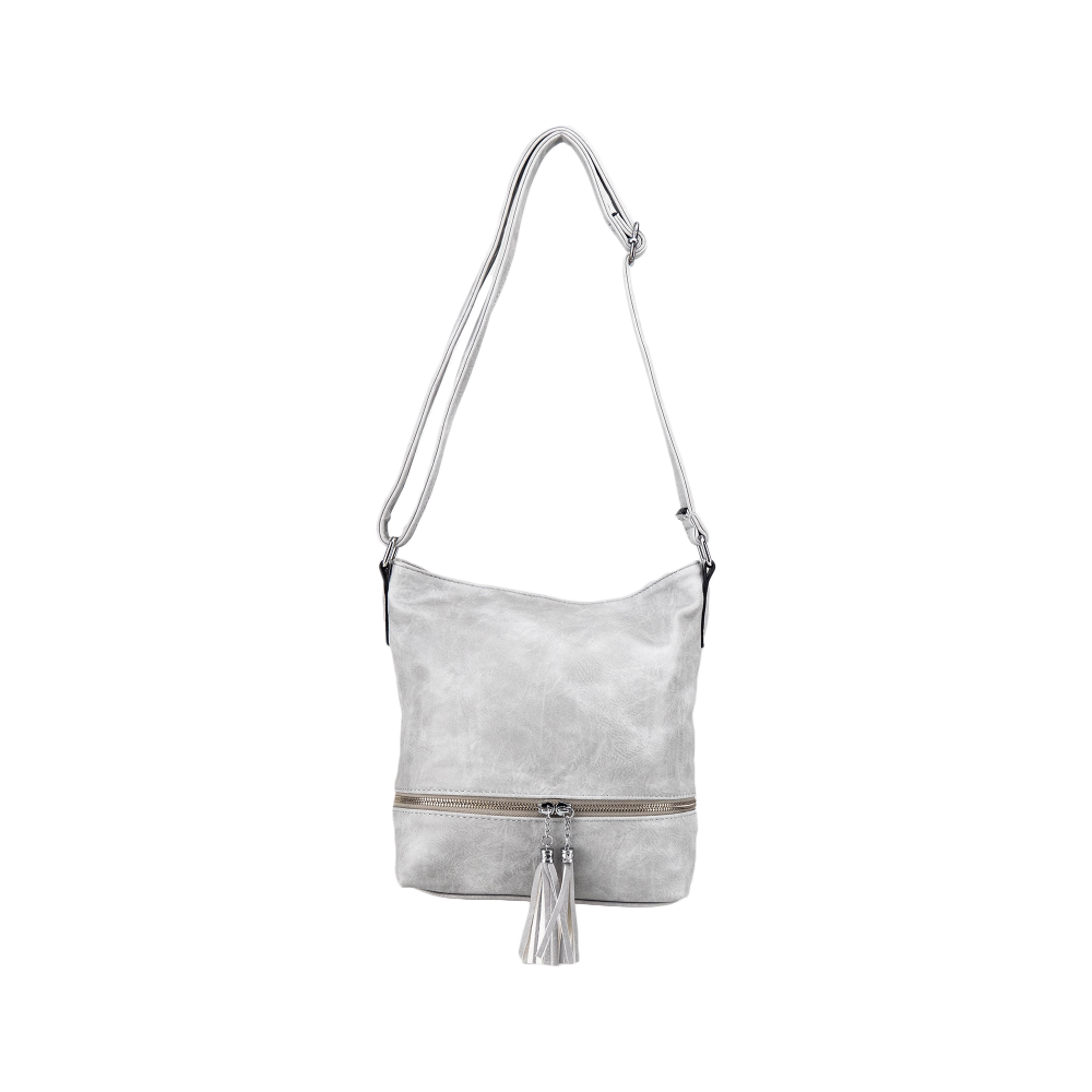 ZOE dámska crossbody koženková kabelka Sivá