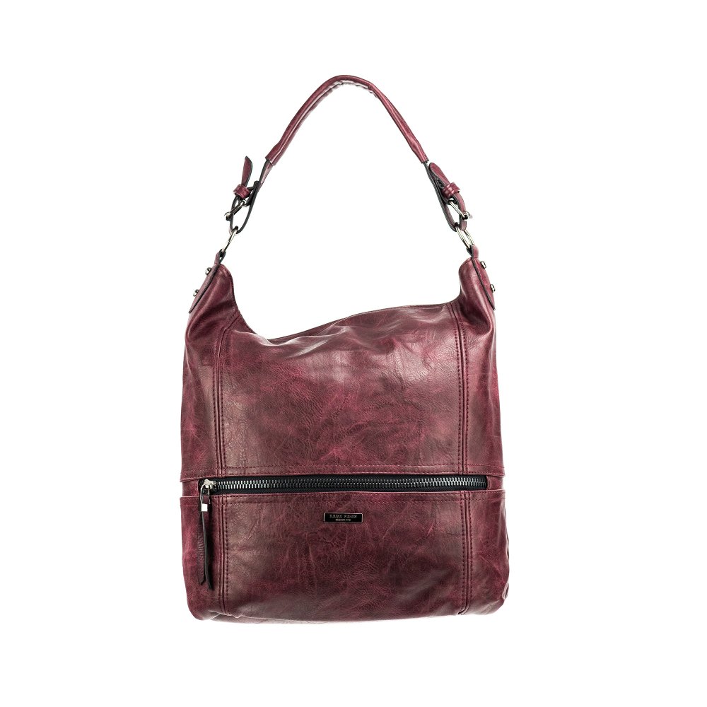 Lara Bags WANDA dámska koženková kabelka Fialová