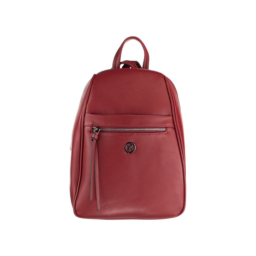 DINA dámsky koženkový batoh Tmavočervená