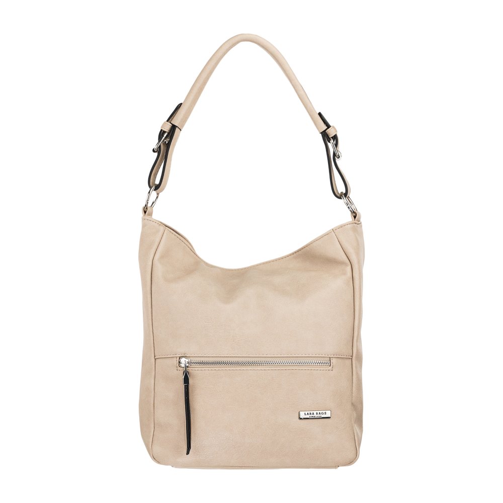 RUBY dámska koženková kabelka tmavo béžová