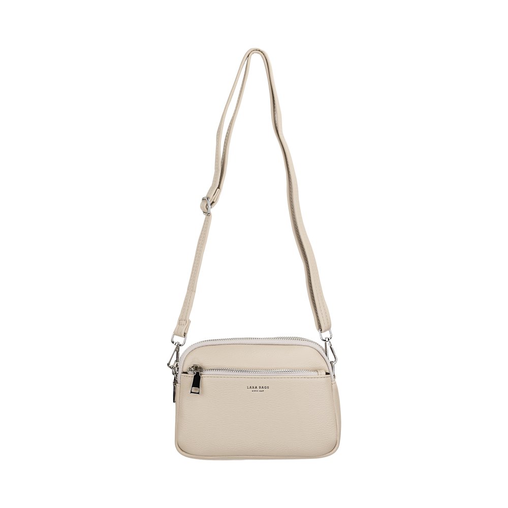 Dámska crossbody koženková kabelka taupe