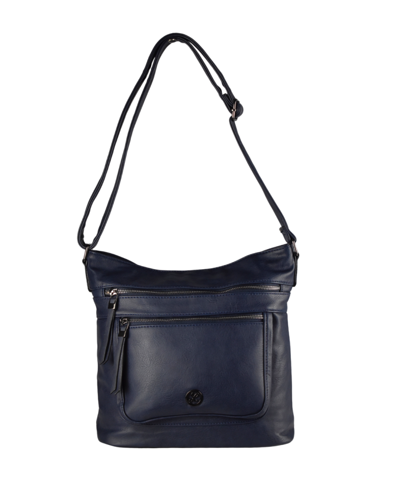 CATIA dámska crossbody koženková kabelka Tmavomodrá