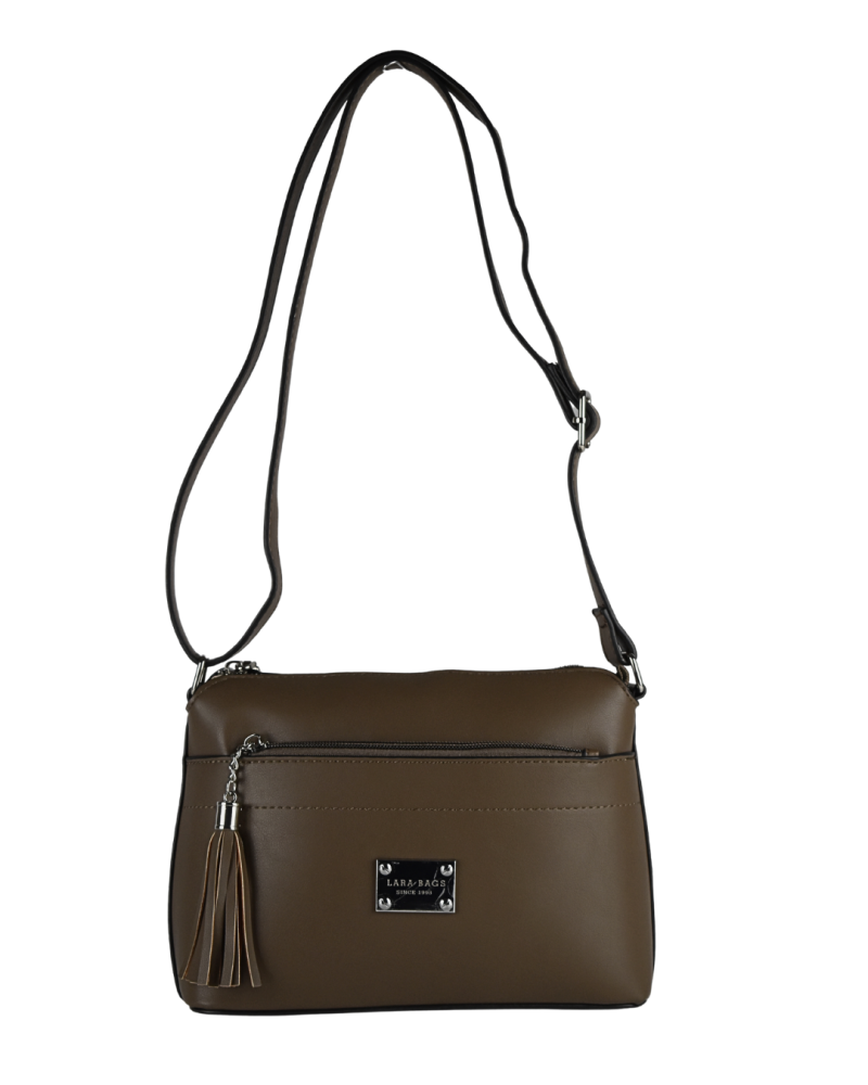 WENDY dámska crossbody koženková kabelka coffee