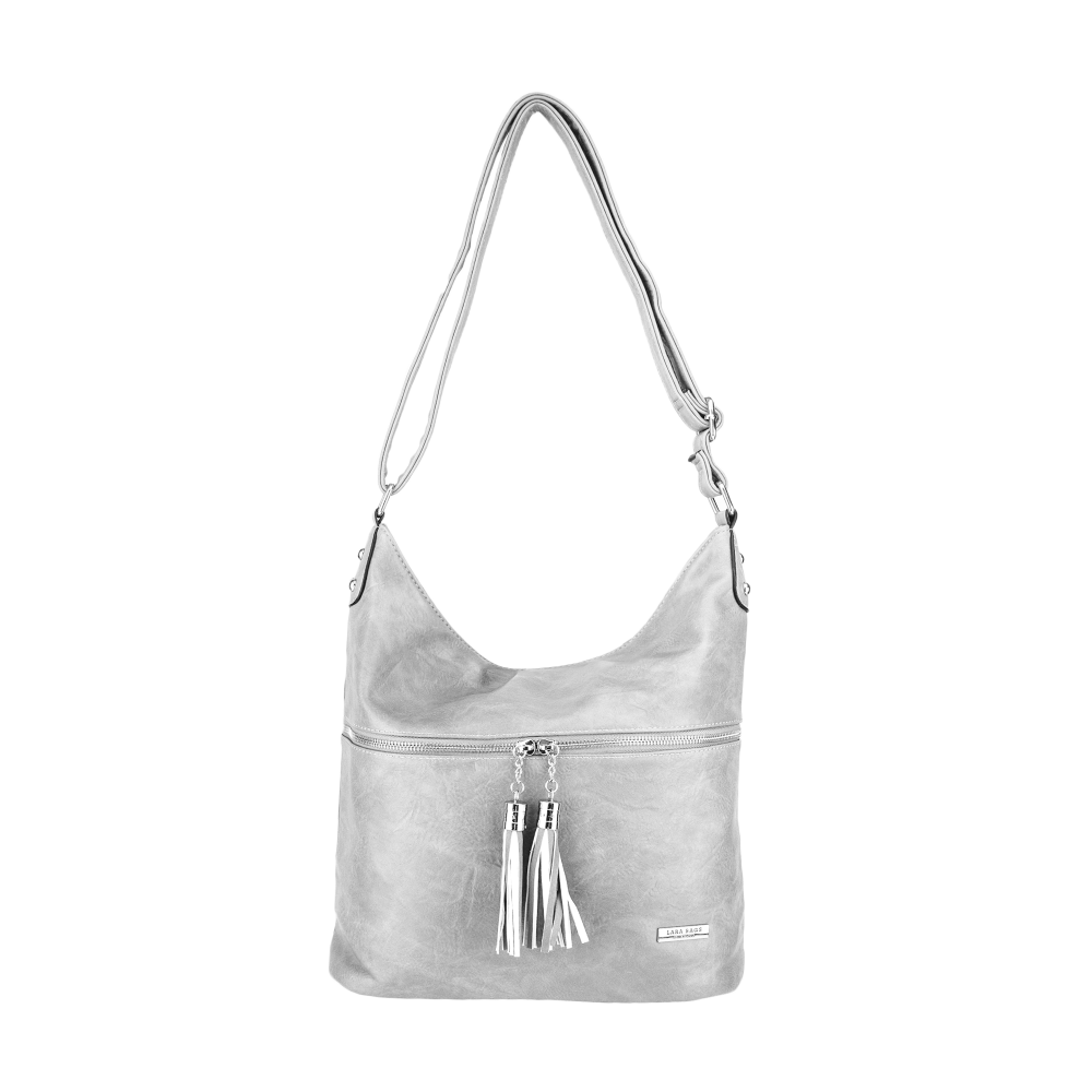 ZOE dámska crossbody koženková kabelka Sivá