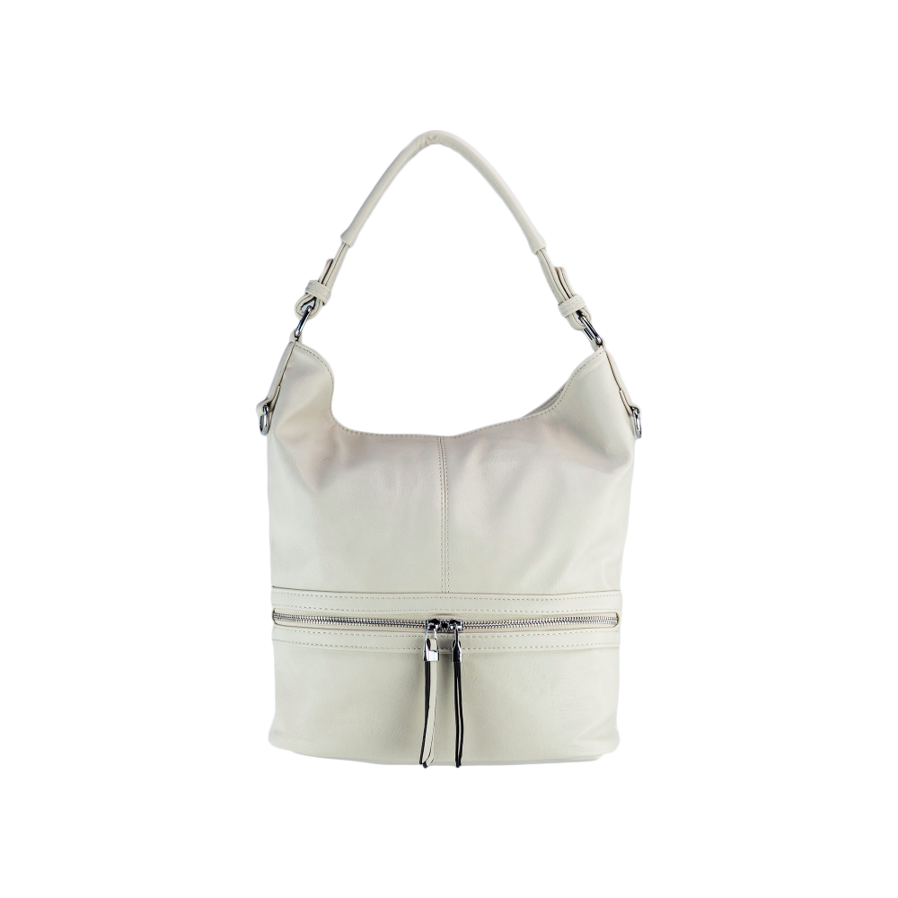 Lara Bags HARPER dámska koženková kabelka Béžová