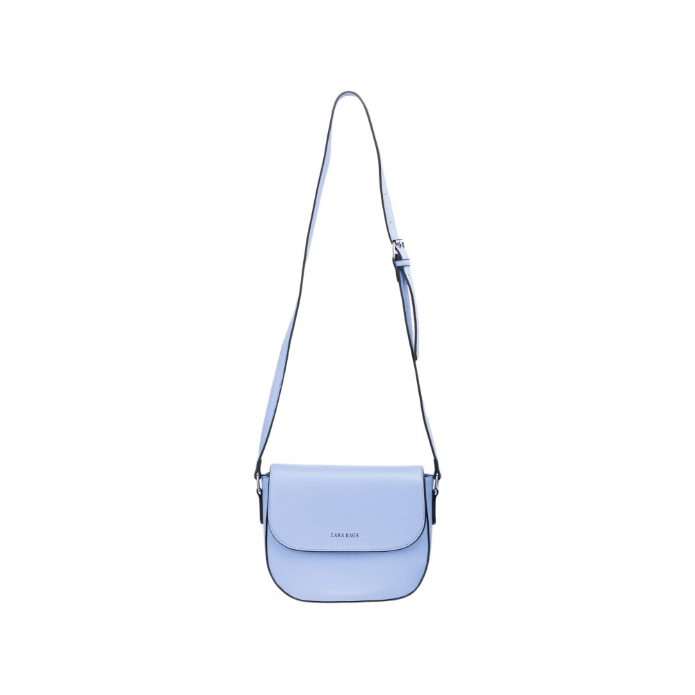 Lara Bags PAOLA dámska crossbody koženková kabelka Nebeská modrá