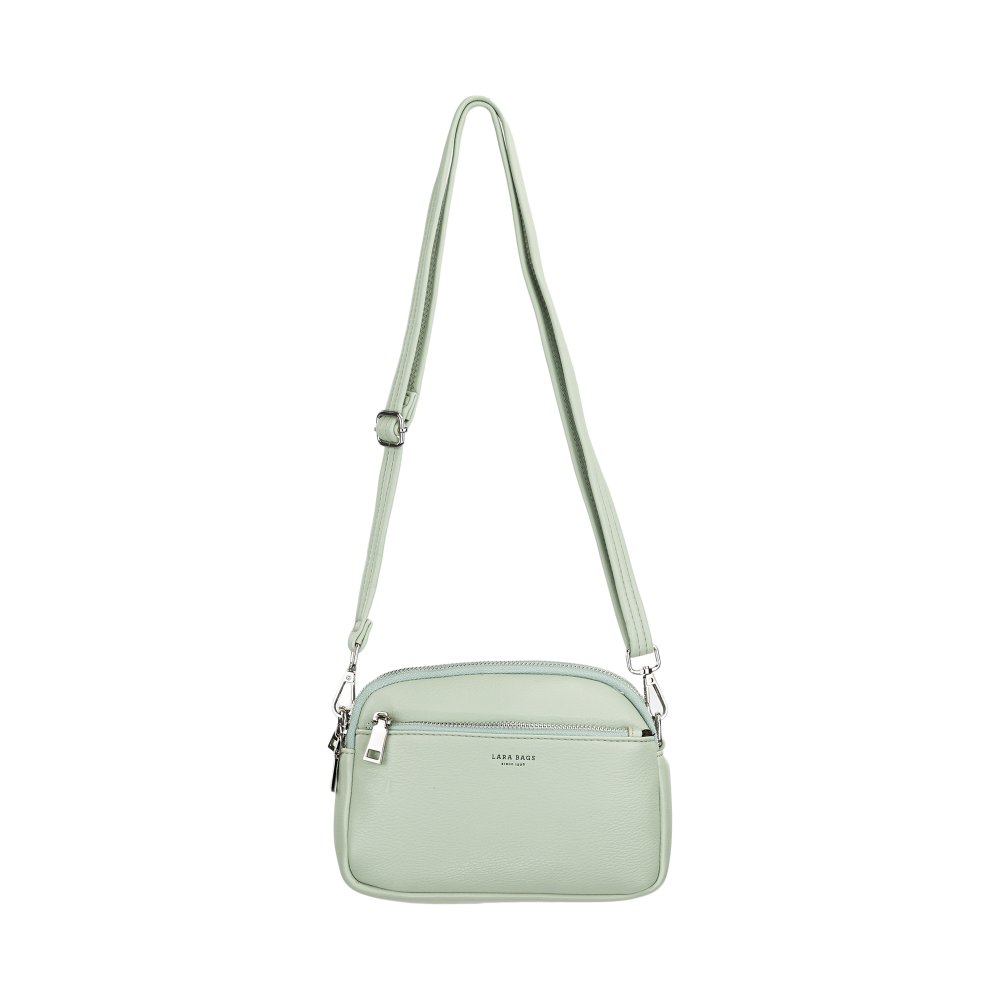 Dámska crossbody koženková kabelka Svetlo zelená