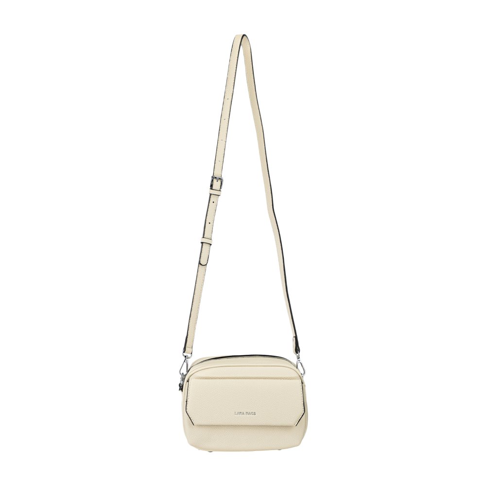 BLANCA dámska crossbody koženková kabelka svetlo béžová