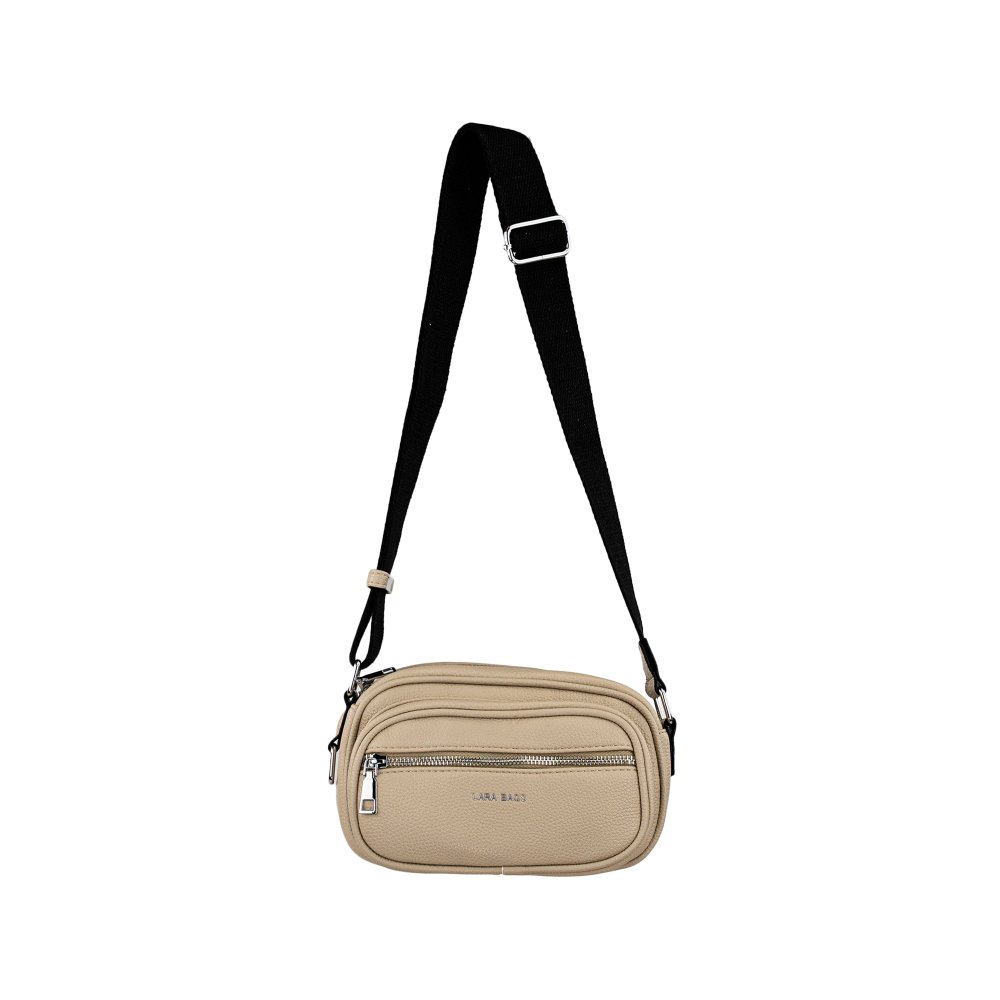 KLAUDIA dámska crossbody koženková kabelka taupe
