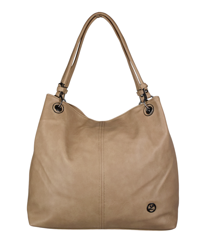 SIERRA dámska koženková kabelka taupe