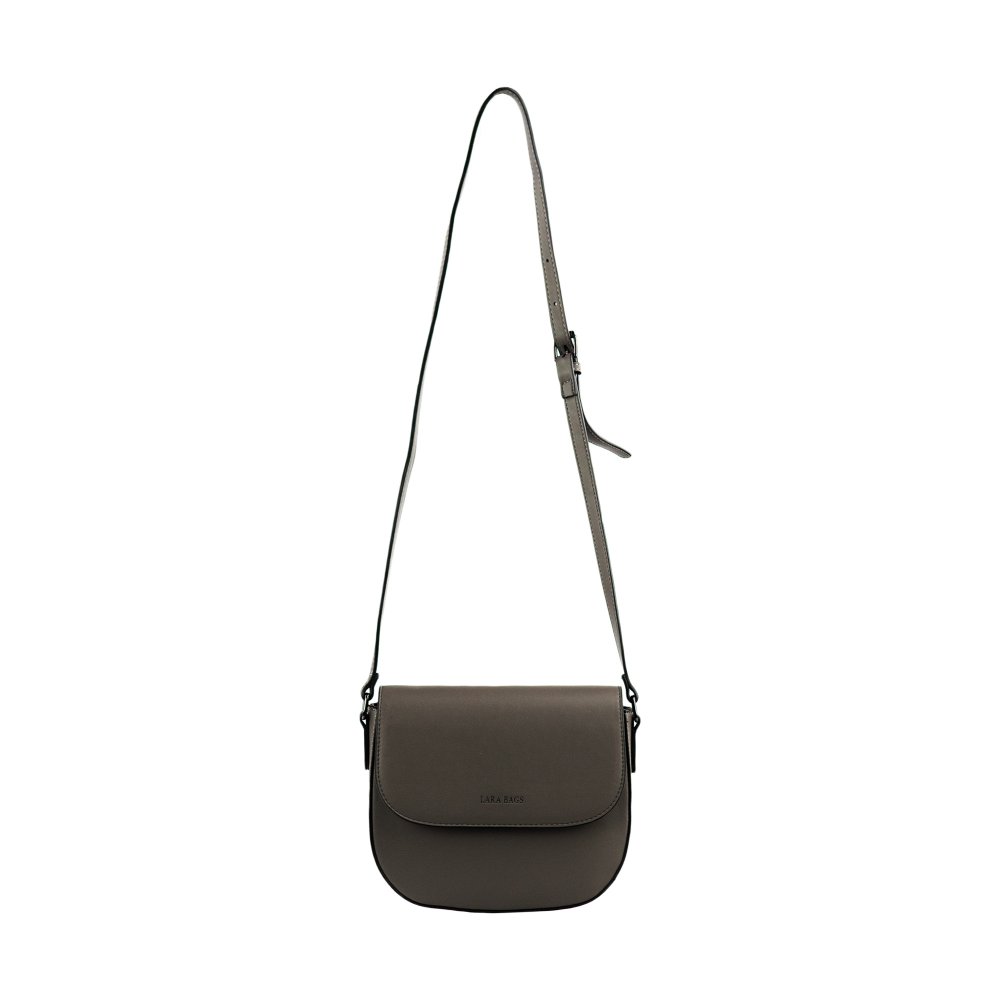 Lara Bags PAOLA dámska crossbody koženková kabelka Tmavosivá