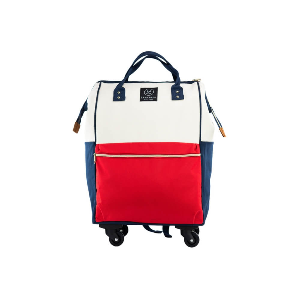 CESTOVNÁ TAŠKA NA KOLIESKACH Modrá/Biela/Červená