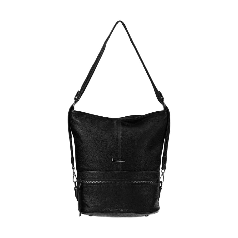 Lara Bags NAOMI dámska koženková kabelka Čierna