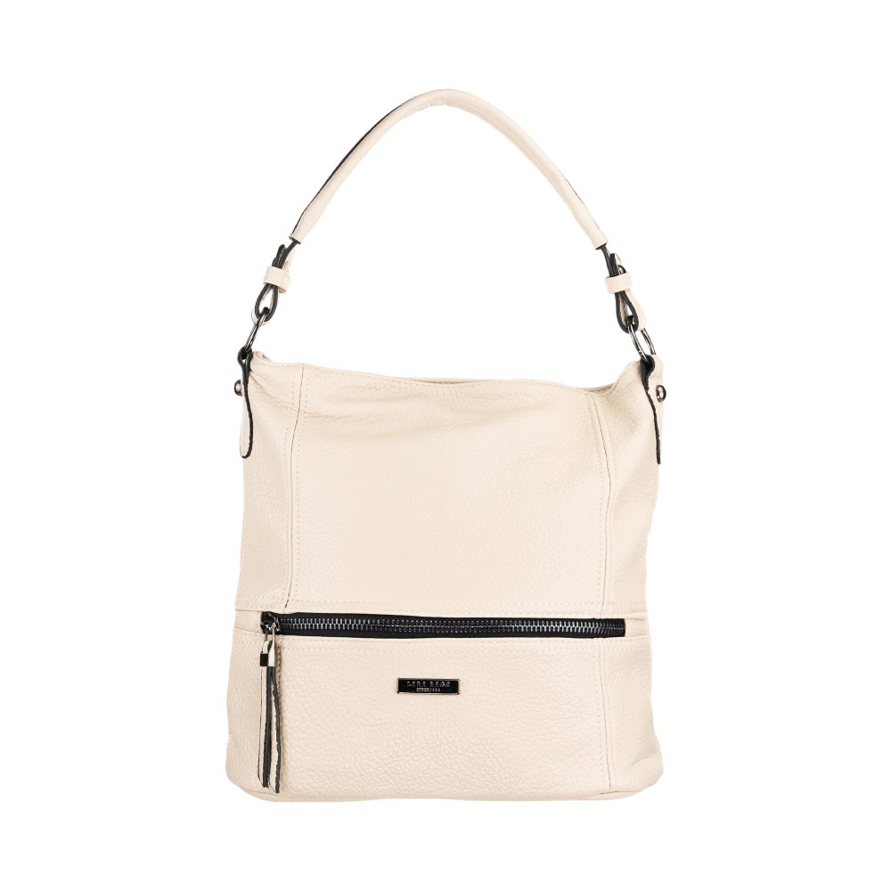 LIZETTE dámska koženková kabelka tmavo béžová