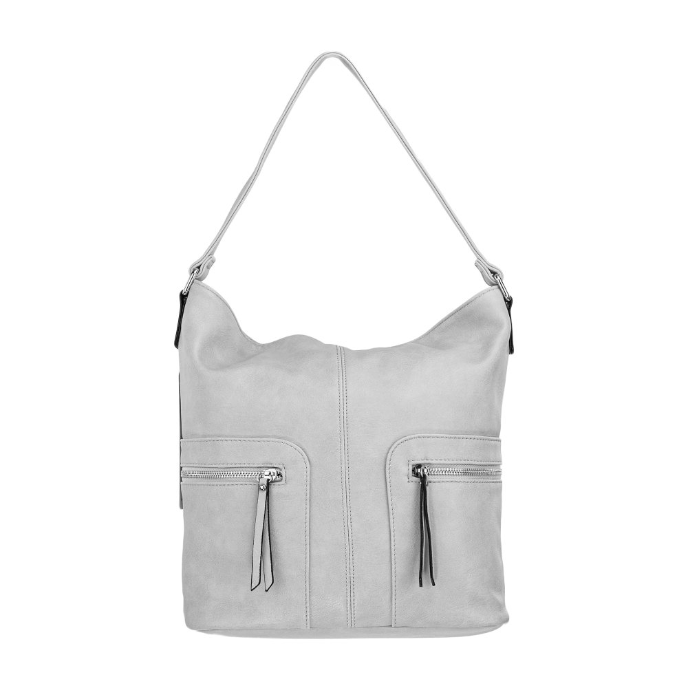 Lara Bags TESSA dámska koženková kabelka Sivá