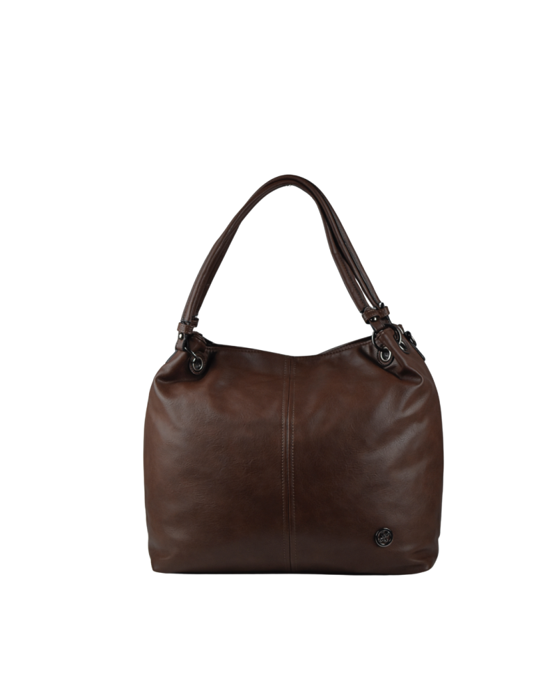 SIERRA dámska koženková kabelka Tmavohnedá