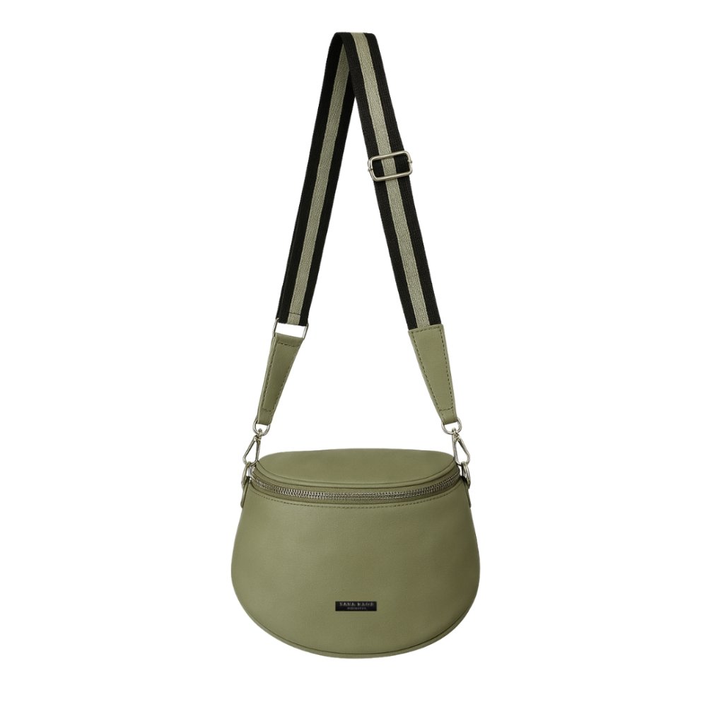 Lara Bags DIANA dámska crossbody koženková kabelka olivová