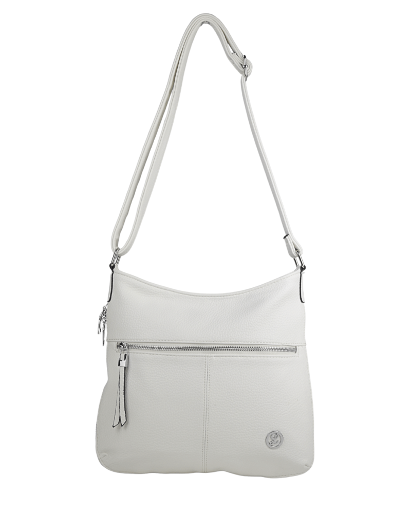 VIOLA dámska crossbody koženková kabelka Biela