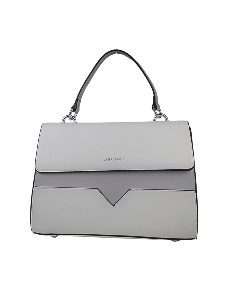 SUSIE dámska koženková kabelka Biela/Sivá